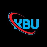 logotipo de kb. letra kb. diseño del logotipo de la letra kbu. logotipo de las iniciales kbu vinculado con un círculo y un logotipo de monograma en mayúsculas. tipografía kbu para tecnología, negocios y marca inmobiliaria. vector