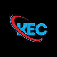 logotipo de kec. letra kec. diseño del logotipo de la letra kec. logotipo de iniciales kec vinculado con círculo y logotipo de monograma en mayúsculas. tipografía kec para tecnología, negocios y marca inmobiliaria. vector