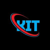 KIT logo. KIT letter. KIT letter logo design. Initials KIT logo linked with circle and uppercase monogram logo. KIT typography for technology, business and real estate brand. vector