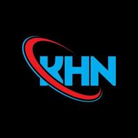 KHN logo. KHN letter. KHN letter logo design. Initials KHN logo linked with circle and uppercase monogram logo. KHN typography for technology, business and real estate brand. vector