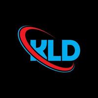 logotipo kld. letra kld. diseño de logotipo de letra kld. logotipo de iniciales kld vinculado con círculo y logotipo de monograma en mayúsculas. tipografía kld para tecnología, negocios y marca inmobiliaria. vector