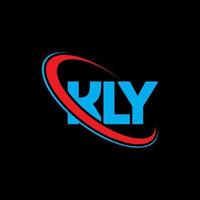 logotipo de kly. kly carta. diseño de logotipo de letra kly. logotipo de las iniciales kly vinculado con un círculo y un logotipo de monograma en mayúsculas. kly tipografía para tecnología, negocios y marca inmobiliaria. vector