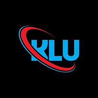 logotipo de klu. letra klu. diseño del logotipo de la letra klu. iniciales del logotipo de klu vinculado con el círculo y el logotipo del monograma en mayúsculas. tipografía klu para tecnología, negocios y marca inmobiliaria. vector