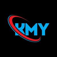 logotipo de kmy. letra kmy. diseño del logotipo de la letra kmy. logotipo de las iniciales kmy vinculado con un círculo y un logotipo de monograma en mayúsculas. tipografía kmy para tecnología, negocios y marca inmobiliaria. vector