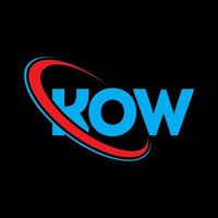 logotipo de kow. carta kow. diseño del logotipo de la letra kow. logotipo de iniciales kow vinculado con círculo y logotipo de monograma en mayúsculas. tipografía kow para tecnología, negocios y marca inmobiliaria. vector