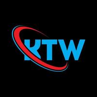 logotipo de ktw. letra ktw. diseño del logotipo de la letra ktw. Logotipo de iniciales ktw vinculado con círculo y logotipo de monograma en mayúsculas. tipografía ktw para tecnología, negocios y marca inmobiliaria. vector