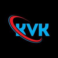 logotipo de kvk. letra kvk. diseño del logotipo de la letra kvk. Logotipo de iniciales kvk vinculado con círculo y logotipo de monograma en mayúsculas. Tipografía kvk para tecnología, negocios y marca inmobiliaria. vector