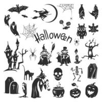 Halloween icon set, simple style vector
