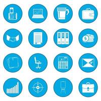 Business and office work icon blue vector