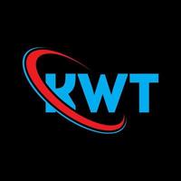 KWT logo. KWT letter. KWT letter logo design. Initials KWT logo linked with circle and uppercase monogram logo. KWT typography for technology, business and real estate brand. vector
