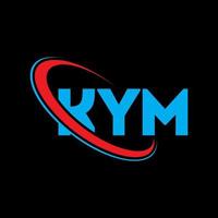 logotipo de kym. letra kym. diseño del logotipo de la letra kym. logotipo de las iniciales kym vinculado con un círculo y un logotipo de monograma en mayúsculas. tipografía kym para tecnología, negocios y marca inmobiliaria. vector