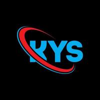 logotipo de kys. letra kys. diseño del logotipo de la letra kys. logotipo de las iniciales kys vinculado con un círculo y un logotipo de monograma en mayúsculas. tipografía kys para tecnología, negocios y marca inmobiliaria. vector