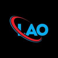 logotipo de lao. carta lao. diseño del logotipo de la letra lao. logotipo de iniciales lao vinculado con círculo y logotipo de monograma en mayúsculas. tipografía lao para tecnología, negocios y marca inmobiliaria. vector