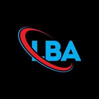 logotipo de lba. carta lba. diseño del logotipo de la letra lba. logotipo de lba iniciales vinculado con círculo y logotipo de monograma en mayúsculas. tipografía lba para tecnología, negocios y marca inmobiliaria. vector