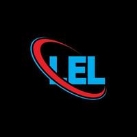 logotipo de lel. lela carta. diseño de logotipo de letra lel. logotipo de las iniciales lel vinculado con un círculo y un logotipo de monograma en mayúsculas. tipografía lel para tecnología, negocios y marca inmobiliaria. vector