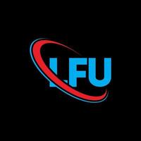logotipo de lfu. letra lfu. diseño de logotipo de letra lfu. iniciales del logotipo de lfu vinculado con un círculo y un logotipo de monograma en mayúsculas. Tipografía lfu para tecnología, negocios y marca inmobiliaria. vector