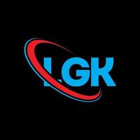 logotipo de LGK. letra lgk. diseño del logotipo de la letra lgk. logotipo de las iniciales lgk vinculado con un círculo y un logotipo de monograma en mayúsculas. tipografía lgk para tecnología, negocios y marca inmobiliaria. vector