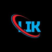 LIK logo. LIK letter. LIK letter logo design. Initials LIK logo linked with circle and uppercase monogram logo. LIK typography for technology, business and real estate brand. vector