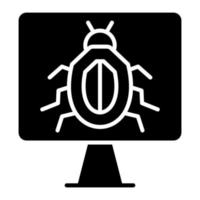 Computer Virus Glyph Icon vector