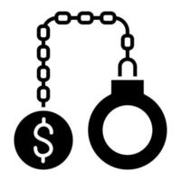 Money Debt Glyph Icon vector