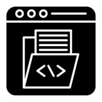 icono de glifo de desarrollo web vector