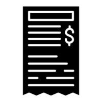 Receipt Glyph Icon vector