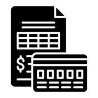 Invoice Payment Glyph Icon vector