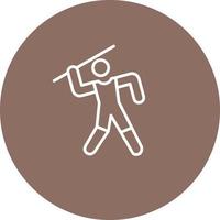 Javelin Line Circle Background Icon vector