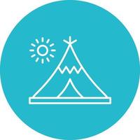 Desert Tipi Line Circle Background Icon vector