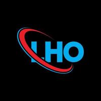 logotipo de lho. letra lho. diseño del logotipo de la letra lho. logotipo de iniciales lho vinculado con círculo y logotipo de monograma en mayúsculas. tipografía lho para tecnología, negocios y marca inmobiliaria. vector