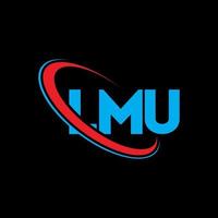 logotipo de lmu. letra lmu. diseño del logotipo de la letra lmu. logotipo de las iniciales lmu vinculado con un círculo y un logotipo de monograma en mayúsculas. Tipografía lmu para tecnología, negocios y marca inmobiliaria. vector