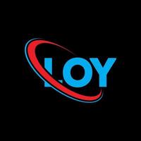 logotipo de loy. carta de loy. diseño del logotipo de la letra loy. logotipo de iniciales loy vinculado con círculo y logotipo de monograma en mayúsculas. tipografía loy para tecnología, negocios y marca inmobiliaria. vector