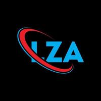 logotipo de iza. carta de iza. diseño del logotipo de la letra lza. logotipo de iniciales lza vinculado con círculo y logotipo de monograma en mayúsculas. Tipografía lza para tecnología, negocios y marca inmobiliaria. vector