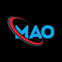 logotipo de mao. carta mao. diseño del logotipo de la letra mao. logotipo de las iniciales mao vinculado con el círculo y el logotipo del monograma en mayúsculas. tipografía mao para tecnología, negocios y marca inmobiliaria. vector