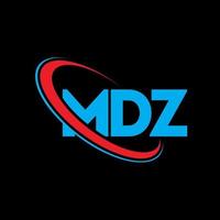 logotipo mdz. letra mdz. diseño del logotipo de la letra mdz. Logotipo de iniciales mdz vinculado con círculo y logotipo de monograma en mayúsculas. tipografía mdz para tecnología, negocios y marca inmobiliaria. vector