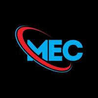 MEC logo. MEC letter. MEC letter logo design. Initials MEC logo linked with circle and uppercase monogram logo. MEC typography for technology, business and real estate brand. vector