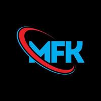 logotipo mfk. letra mfk. diseño del logotipo de la letra mfk. logotipo de mfk de iniciales vinculado con círculo y logotipo de monograma en mayúsculas. Tipografía mfk para tecnología, negocios y marca inmobiliaria. vector