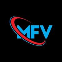 MFV logo. MFV letter. MFV letter logo design. Initials MFV logo linked with circle and uppercase monogram logo. MFV typography for technology, business and real estate brand. vector