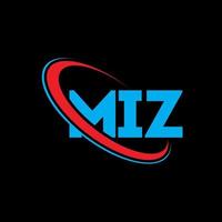 logotipo de miz. carta de miz. diseño del logotipo de la letra miz. Logotipo de iniciales miz vinculado con círculo y logotipo de monograma en mayúsculas. tipografía miz para tecnología, negocios y marca inmobiliaria. vector