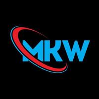 logotipo mkw. letra mw. diseño del logotipo de la letra mkw. logotipo de mkw de iniciales vinculado con círculo y logotipo de monograma en mayúsculas. tipografía mkw para tecnología, negocios y marca inmobiliaria. vector