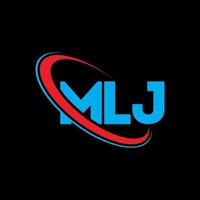 MLJ logo. MLJ letter. MLJ letter logo design. Initials MLJ logo linked with circle and uppercase monogram logo. MLJ typography for technology, business and real estate brand. vector