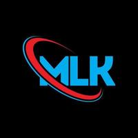 logotipo de mlk. letra mlk. diseño del logotipo de la letra mlk. logotipo de mlk de iniciales vinculado con círculo y logotipo de monograma en mayúsculas. tipografía mlk para tecnología, negocios y marca inmobiliaria. vector