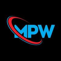 logotipo de mw. letra mpw. diseño del logotipo de la letra mpw. logotipo de iniciales mpw vinculado con círculo y logotipo de monograma en mayúsculas. tipografía mpw para tecnología, negocios y marca inmobiliaria. vector