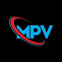 logotipo de MPV. letra mpv. diseño de logotipo de letra mpv. logotipo de iniciales mpv vinculado con círculo y logotipo de monograma en mayúsculas. tipografía mpv para tecnología, negocios y marca inmobiliaria. vector