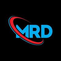 logotipo mrd. carta mrd. diseño del logotipo de la letra mrd. Logotipo de iniciales mrd vinculado con círculo y logotipo de monograma en mayúsculas. tipografía mrd para tecnología, negocios y marca inmobiliaria. vector