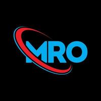 logotipo mro. mr carta. diseño del logotipo de la letra mro. logotipo de las iniciales mro vinculado con el círculo y el logotipo del monograma en mayúsculas. tipografía mro para tecnología, negocios y marca inmobiliaria. vector