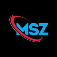 logotipo msz. letra msz. diseño del logotipo de la letra msz. logotipo de las iniciales msz vinculado con un círculo y un logotipo de monograma en mayúsculas. tipografía msz para tecnología, negocios y marca inmobiliaria. vector