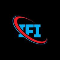 logotipo de si. letra si. diseño del logotipo de la letra ifi. logotipo de iniciales ifi vinculado con círculo y logotipo de monograma en mayúsculas. tipografía ifi para tecnología, negocios y marca inmobiliaria. vector