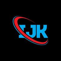 logotipo de jk. letra jk. diseño del logotipo de la letra ijk. logotipo de iniciales ijk vinculado con un círculo y un logotipo de monograma en mayúsculas. tipografía ijk para tecnología, negocios y marca inmobiliaria. vector