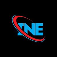 INE logo. INE letter. INE letter logo design. Initials INE logo linked with circle and uppercase monogram logo. INE typography for technology, business and real estate brand. vector